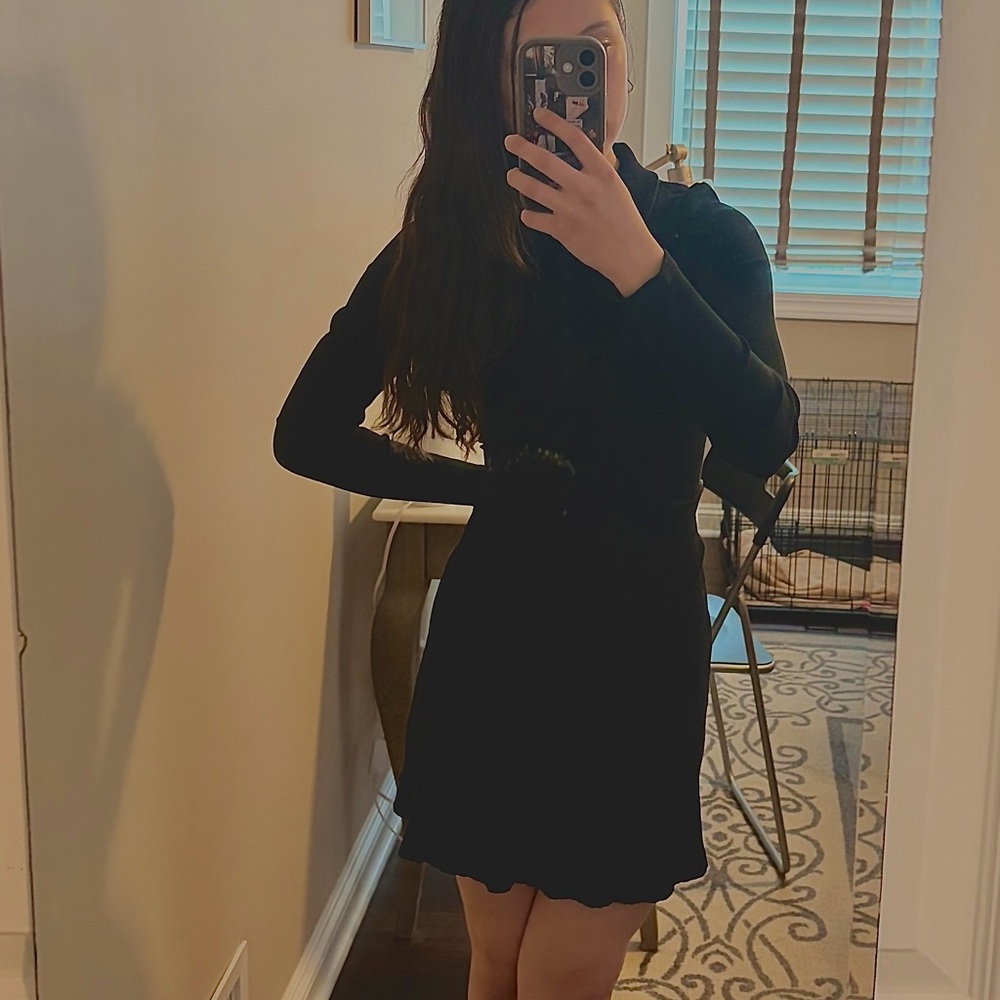 Zara Classic Black Long Sleeve Dress
